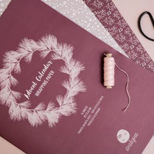 24 gaveark til adventskalender - burgunder/grønt - Image 3