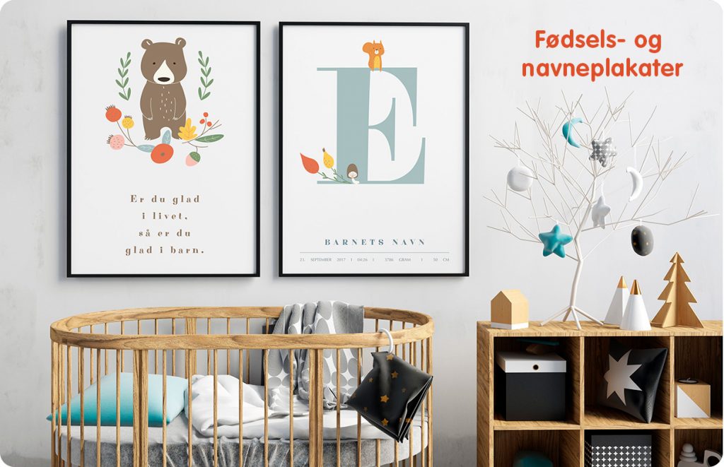 Plakater barnerom - Sitater, dyr, norsk alafabet plakat