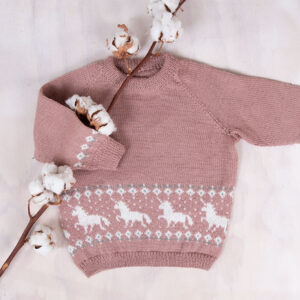 Bluum strikkesett - Enhjørning genser og skjørt i Pure Eco Baby Wool