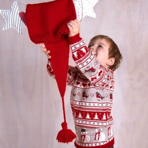 Bluum strikk - Julegenser 4 frg og nisselue i Soft Merino Ull