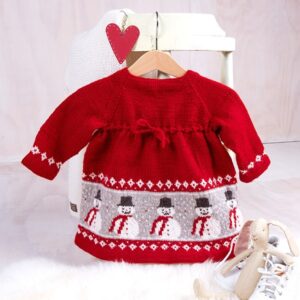 Bluum strikk - Snømannkjole med nisselue i Soft Merinoull