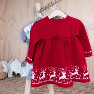 Bluum strikkekjole - Reinsdyrkjolen i Pure Eco Baby Wool