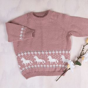 Bluum strikkegenser - Enhjørning i Pure Eco Baby Wool