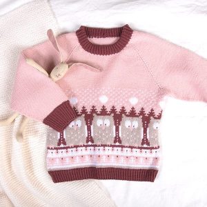 Bluum strikkegenser - Ugler i måneskinn i Soft Merino Ull