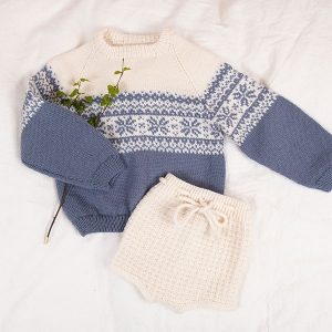 Bluum strikkegenser og bloomer - Stjerne i Pure Eco Baby Wool