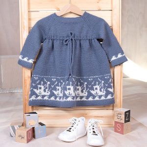 Bluum strikkekjole - Fiskebåt i Pure Eco Baby Wool