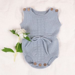 Bluum strikkerompere med bånd - Hardanger 2 stk i Pure Eco Baby Wool