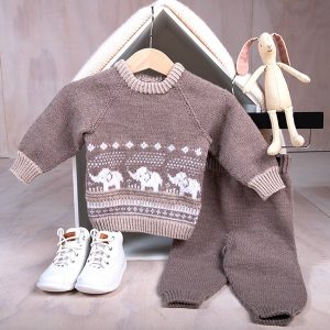 Bluum strikkesett - Elefantene bader i Soft Merino Ull