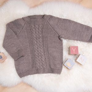 Bluum strikkegenser - Flette i Pure Eco Baby Wool