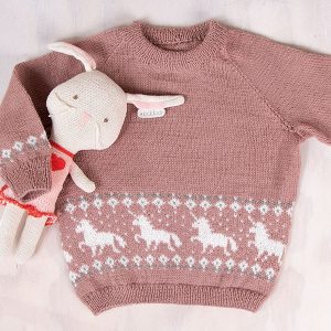 Bluum strikkegenser - Enhjørning i Pure Eco Baby Wool