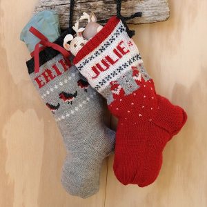 Bluum strikk - Julestrømper Dompap + Nisse i Pure Eco Baby Wool