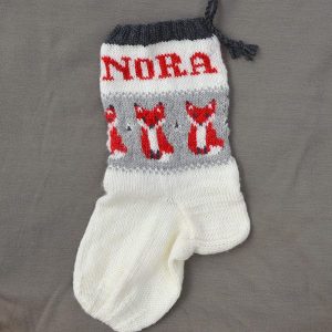 Bluum strikk - Julestrømper Striper + Rev i Pure Eco Baby Wool