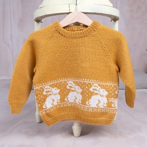 Bluum strikkesett - Kanin genser og lue i Pure Eco Baby Wool