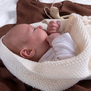 Strikk Kosepose Flette - garnpakke i Bluum Pure Eco Baby Wool