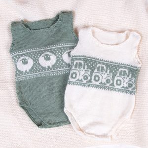 Strikkebodyer Billebæ og Traktor 2 stk - garnpakke i Bluum Pure Eco Baby Wool