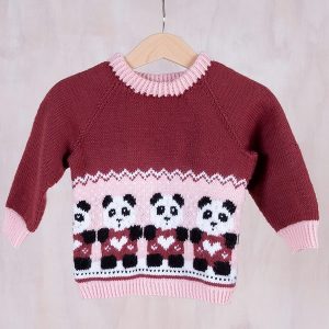 Strikkegenser Panda hjertevenn - garnpakke i Bluum Soft Merino Ull