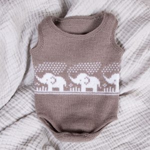 Strikkebodyer Elefantene bader 2 stk - garnpakke i Bluum Soft Merino Ull