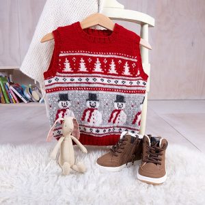 Strikkevest Julevest 4 frg - garnpakke i Bluum Soft Merino Ull