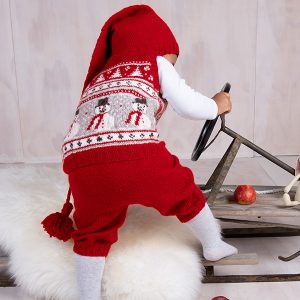 Strikkesett Julevest 4 frg m/nikkers og nisselue - garnpakke i Bluum Sof