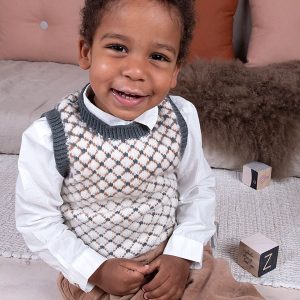 Strikkesett Stas-vest m/nikkers og nisselue - garnpakke i Bluum Soft Merino Ull