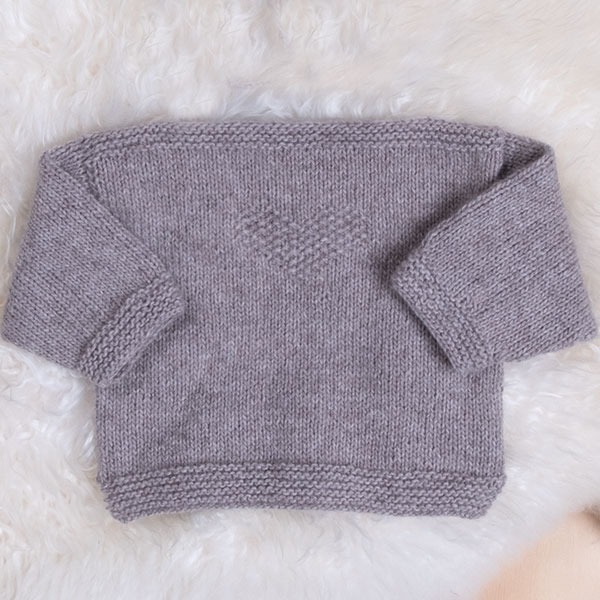 Strikkegenser Hjerte - garnpakke fra Bluum i Solo Cashmere