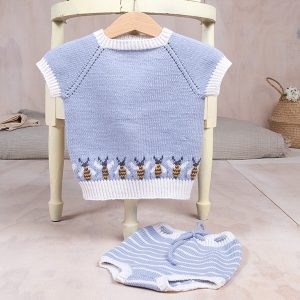 Strikkesett T-skjorte og bleiebukse Bier - garnpakke i Bluum Soft Merino Ull