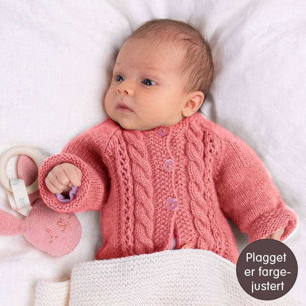 Strikkejakke Flette - garnpakke fra Bluum i Solo Cashmere