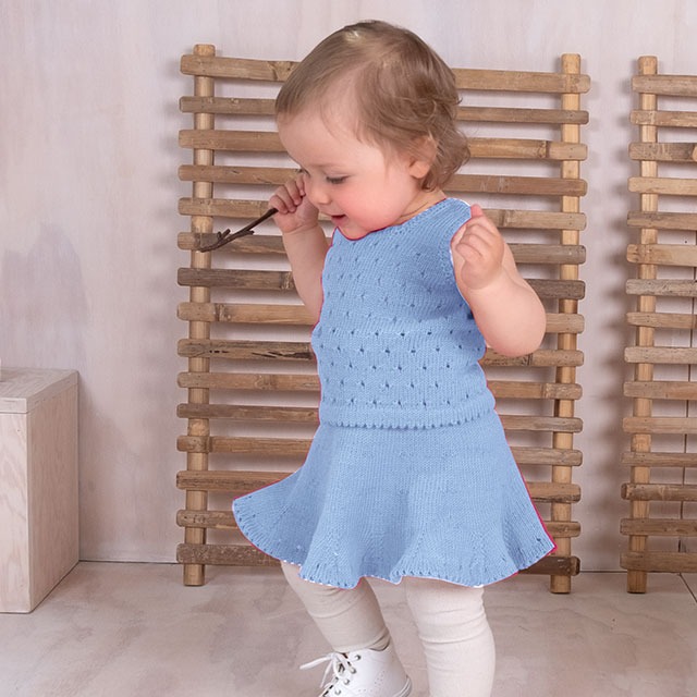 Strikkesett Danseskjørt og singlet - garnpakke fra Bluum i Zarina Merino Ull