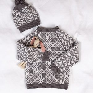 Strikkesett Jubel-genser med lue - garnpakke i Bluum Soft Merino Ull