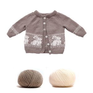 Strikkejakke Kanin - garnpakke i Bluum Pure Eco Baby Wool