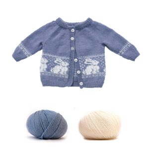 Strikkejakke Kanin - garnpakke i Bluum Pure Eco Baby Wool