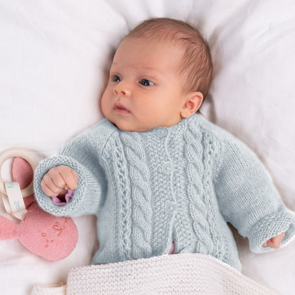 Strikkejakke Flette - garnpakke fra Bluum i Solo Cashmere