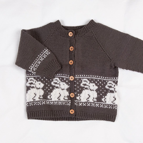 Strikkejakke Kanin - garnpakke i Bluum Pure Eco Baby Wool