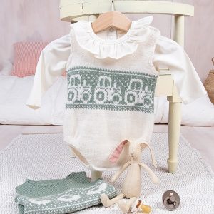 Strikkebodyer Billebæ og Traktor 2 stk - garnpakke i Bluum Pure Eco Baby Wool