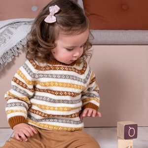 Strikkegenser Stripekyss - garnpakke i Bluum Pure Eco Baby Wool