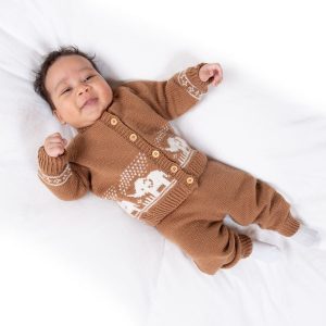 Strikkesett Babysett-Elefantene bader - garnpakke i Bluum Soft Merino Ull