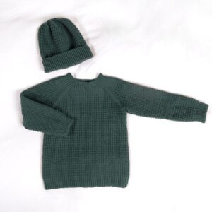 Strikkegenser Hugo med lue flere farger - garnpakke i Bluum Soft Merino Ull