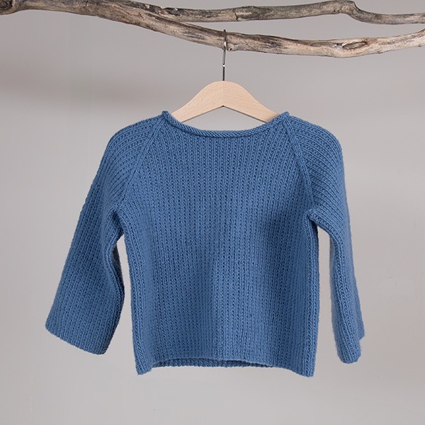 Strikkegenser Timian til barn - garnpakke i Bluum Soft Merino Ull