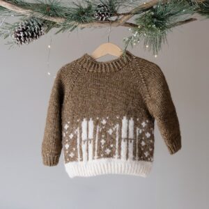 Strikkegenser Skitur m/lang lue - garnpakke fra Bluum i Fluffy