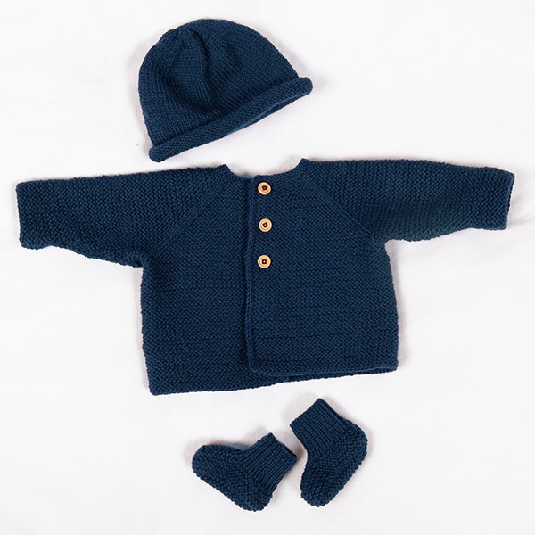Strikkesett Babysett Rille G3 - garnpakke i Bluum Pure Eco Baby Wool