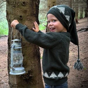 Strikkegenser Juletre m/nisselue - garnpakke i Bluum Soft Merino Ull