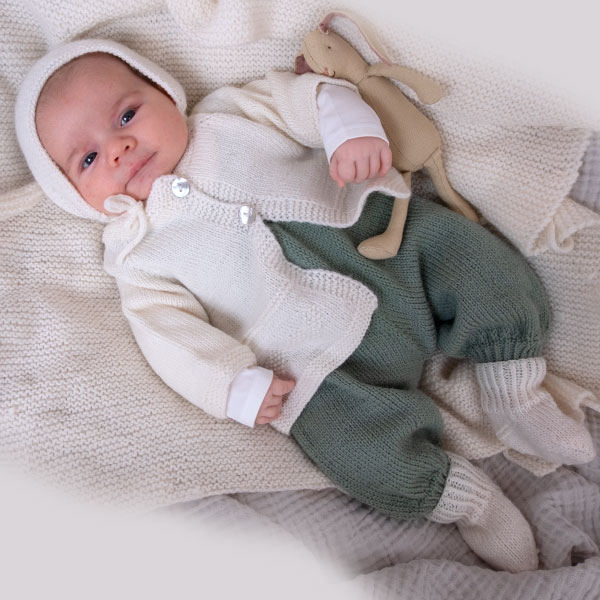 Strikkesett Babysett Hjerte - garnpakke i Bluum Pure Eco Baby Wool