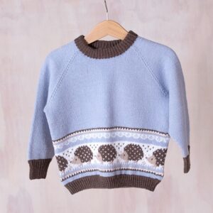 Strikkegenser Pinnsvin i hagen - garnpakke i Bluum Soft Merino Ull