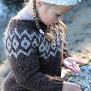 Strikkegenser Vinterlek - garnpakke fra Bluum i Møy