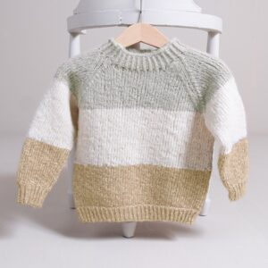 Strikkegenser Vårstriper - garnpakke fra Bluum i Fluffy