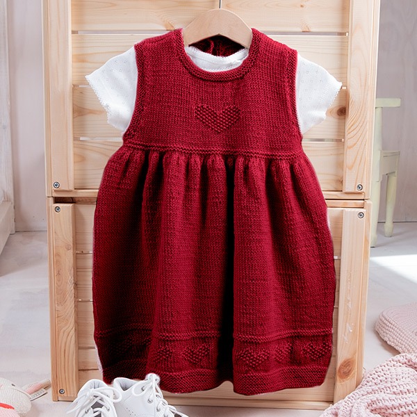 Strikkekjole Hjerte - garnpakke i Bluum Pure Eco Baby Ull