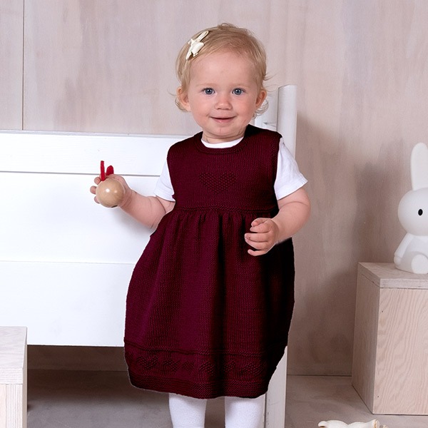 Strikkekjole Hjerte - garnpakke i Bluum Pure Eco Baby Ull