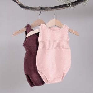 Strikkeromper med ribb 2 stk - garnpakke i Bluum Soft Merino Ull