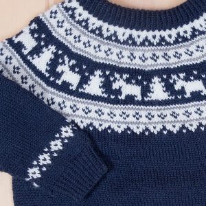 Strikkegenser Vinternatt - garnpakke i Bluum Pure Eco Baby Wool