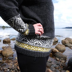 Strikkegenser Elin dame Koksgrå - garnpakke i Bluum Pure Eco Baby Wool